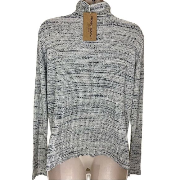 NWT Project Social T Poppy Long Sleeve Turtleneck in Cozy Cream - Picture 2 of 7